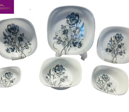 ظرو ف ملامین طرح دار گل مشکی